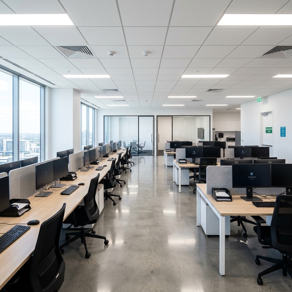 Commercial office space after professional cleanup